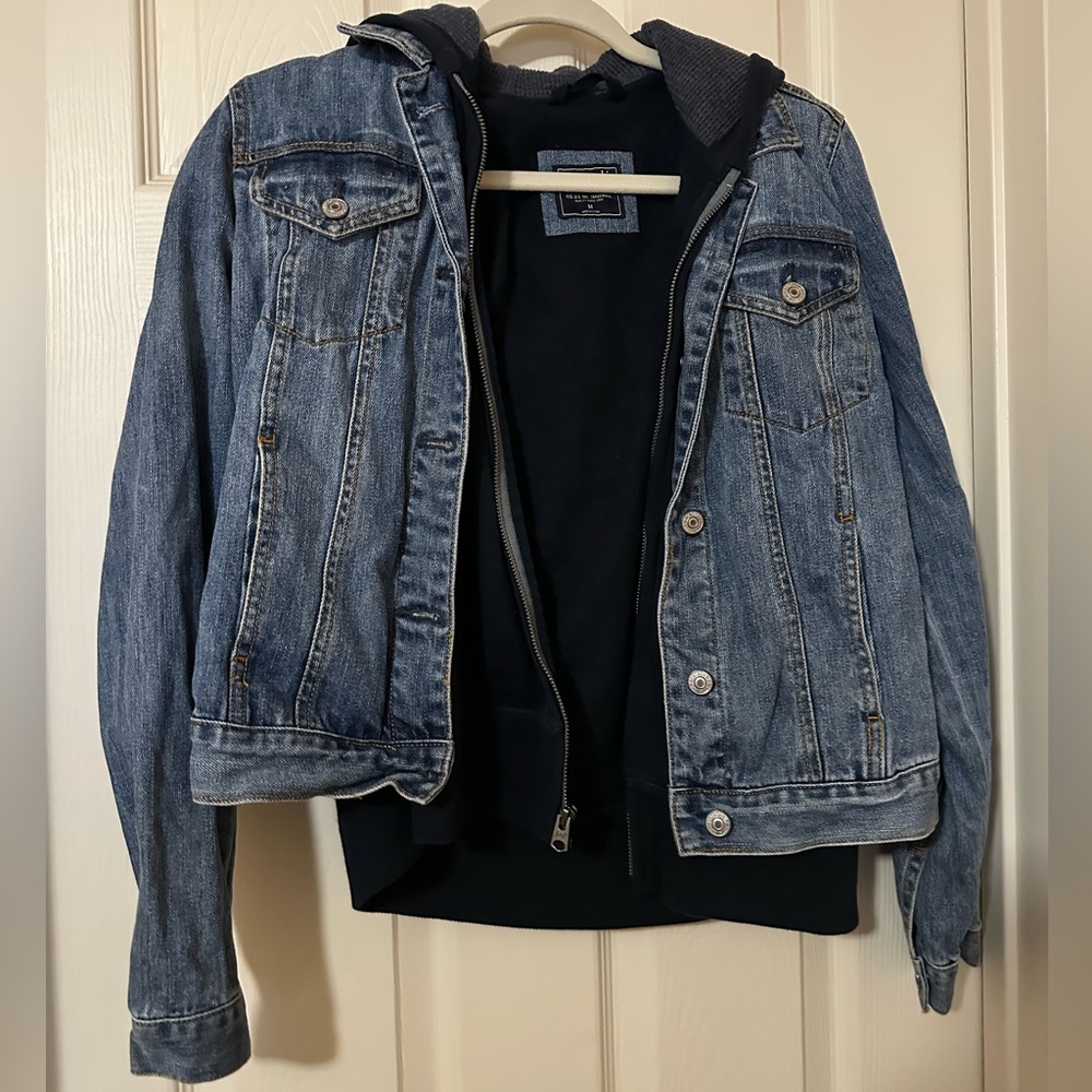 Abercrombie jean jacket hoodie